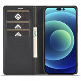 Lc.Imeeke iPhone 15 Pro Max Etui Karbonfibertekstur Rød Stripe Vertical Svart