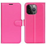 iPhone 15 Pro Max Etui Litchi Magenta