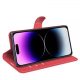 iPhone 15 Pro Max Etui Litchi Rød