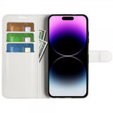 iPhone 15 Pro Max Etui Litchi Hvit