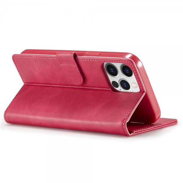 Lc.Imeeke iPhone 15 Pro Max Etui med Kortlomme stativfunksjon Magenta