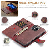 Dg.Ming iPhone 15 Pro Max Etui Avtagbart Deksel Rød