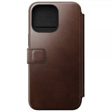 Nomad iPhone 15 Pro Max Etui Modern Leather Folio Horween Rustic Brown