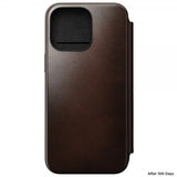 Nomad iPhone 15 Pro Max Etui Modern Leather Folio Horween Rustic Brown