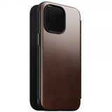 Nomad iPhone 15 Pro Max Etui Modern Leather Folio Horween Rustic Brown