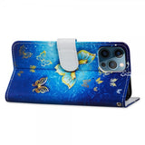 iPhone 15 Pro Max Etui Motiv Gylden Sommerfugl
