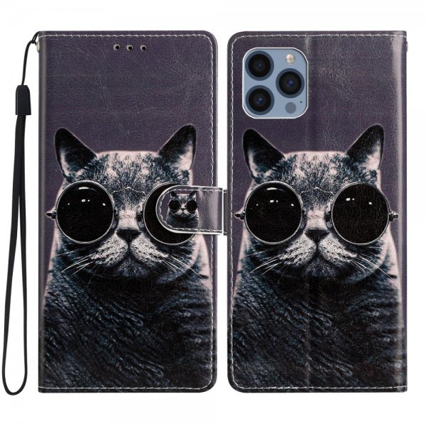 iPhone 15 Pro Max Etui Motiv Katt med Solbriller