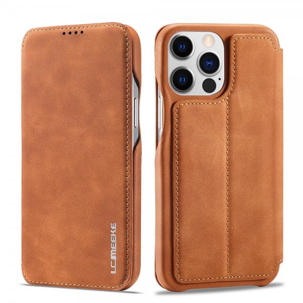 Lc.Imeeke iPhone 15 Pro Max Etui Retro Brun