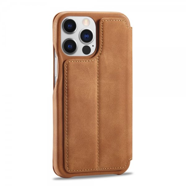 Lc.Imeeke iPhone 15 Pro Max Etui Retro Brun