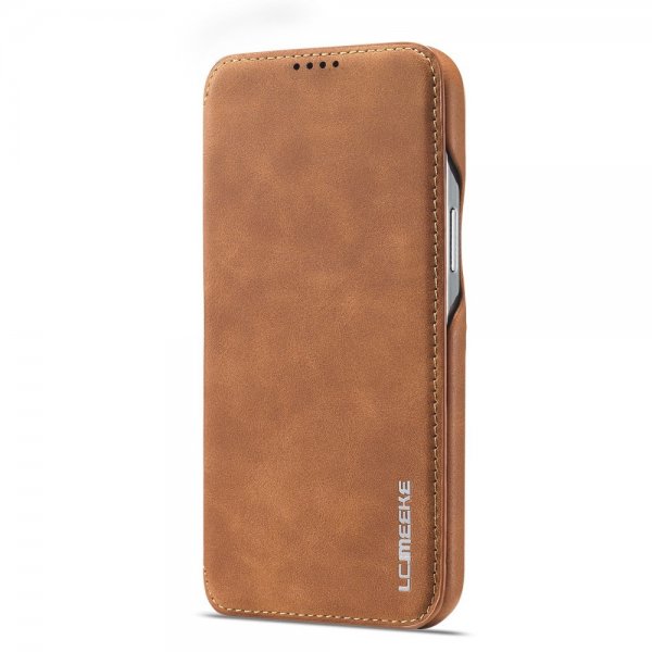 Lc.Imeeke iPhone 15 Pro Max Etui Retro Brun