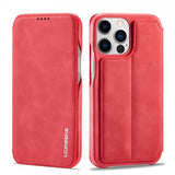 Lc.Imeeke iPhone 15 Pro Max Etui Retro Rød