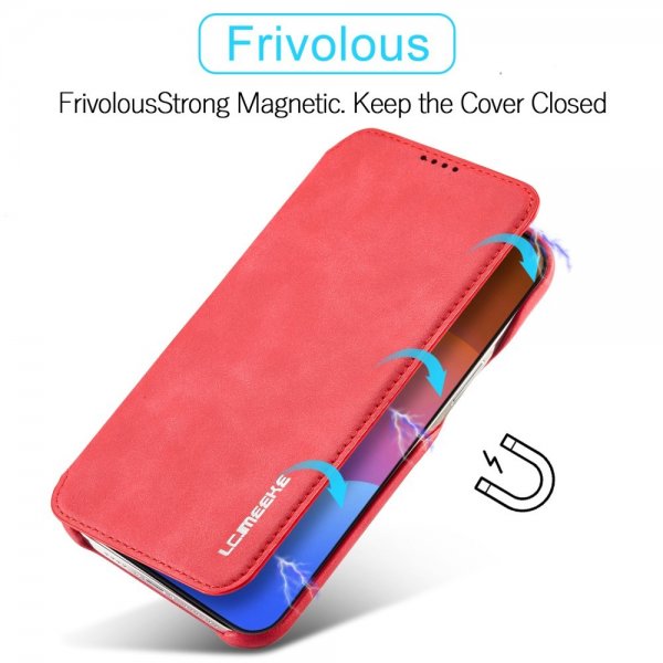 Lc.Imeeke iPhone 15 Pro Max Etui Retro Rød
