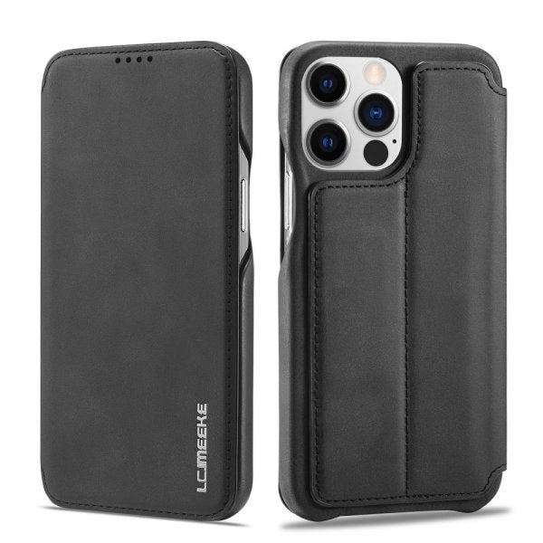 Lc.Imeeke iPhone 15 Pro Max Etui Retro Svart