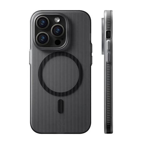 Rvelon iPhone 15 Pro Max Deksel Korrugerte MagSafe Svart