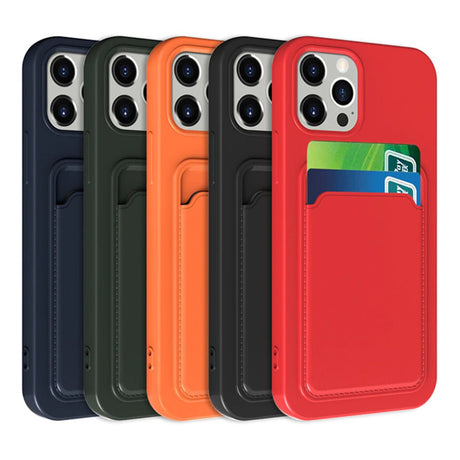 iPhone 15 Pro Max Deksel Silikon Kortlomme Svart