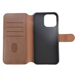 Rvelon iPhone 15 Pro Max Etui Ekte Skinn Brun