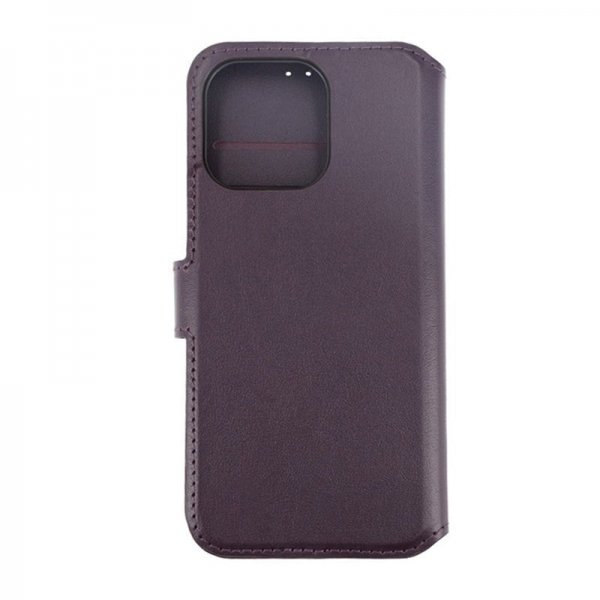 Rvelon iPhone 15 Pro Max Etui Ekte Skinn Lilla