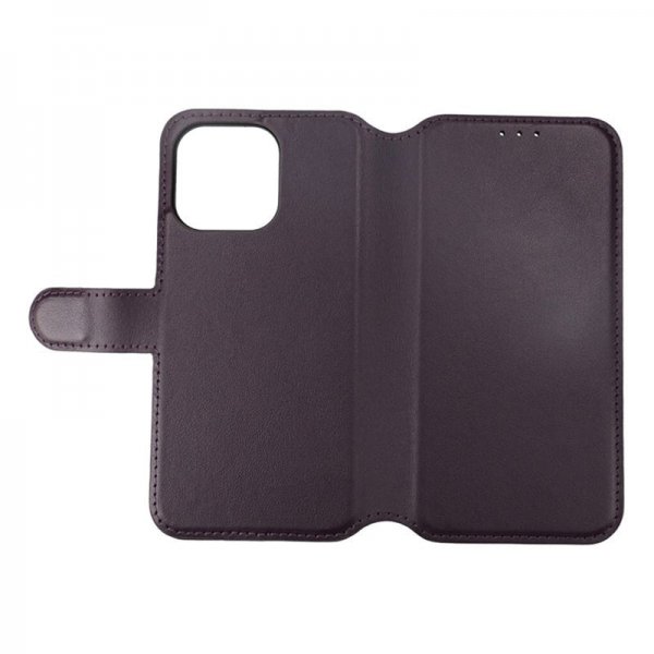 Rvelon iPhone 15 Pro Max Etui Ekte Skinn Lilla