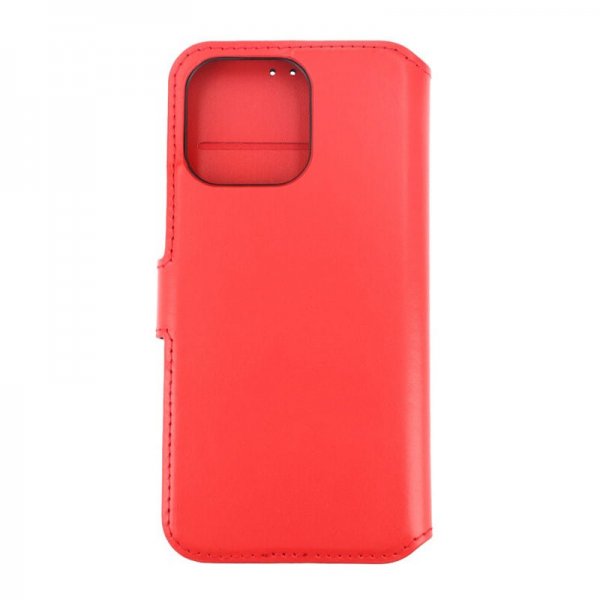 Rvelon iPhone 15 Pro Max Etui Ekte Skinn Rød
