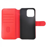 Rvelon iPhone 15 Pro Max Etui Ekte Skinn Rød