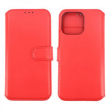 Rvelon iPhone 15 Pro Max Etui Ekte Skinn Rød