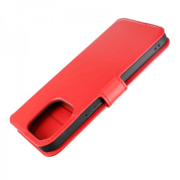 Rvelon iPhone 15 Pro Max Etui Ekte Skinn Rød