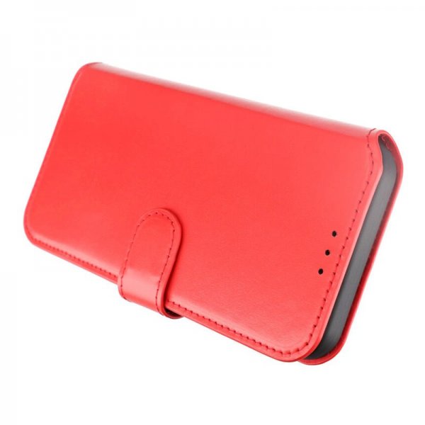 Rvelon iPhone 15 Pro Max Etui Ekte Skinn Rød