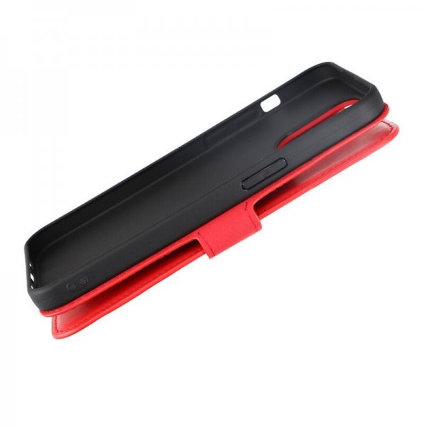 Rvelon iPhone 15 Pro Max Etui Ekte Skinn Rød