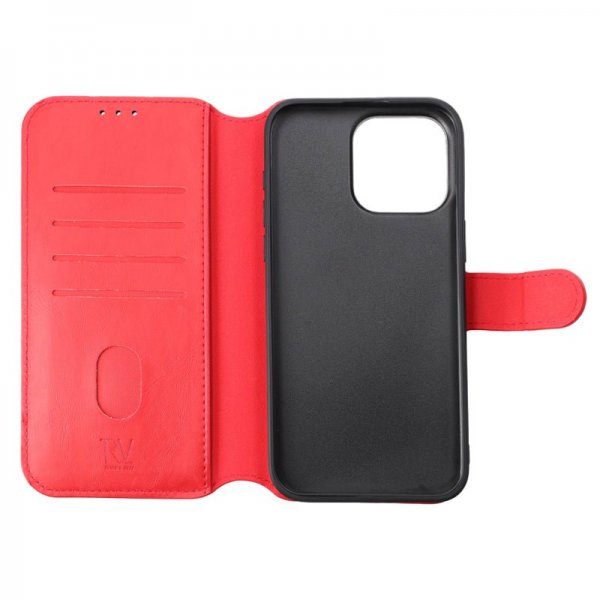 Rvelon iPhone 15 Pro Max Etui Detachable Wallet Case Rød