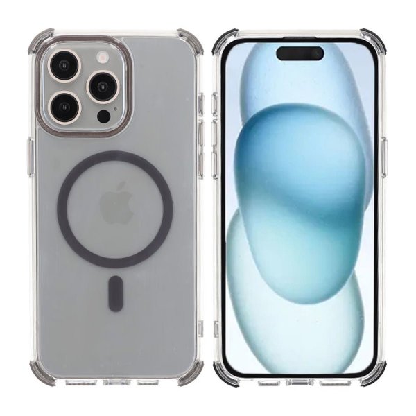 Rvelon iPhone 15 Pro Max Deksel Forsterkede hjørner Grå