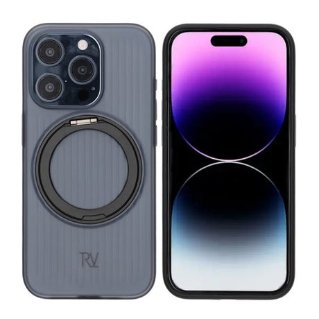 Rvelon iPhone 15 Pro Max Deksel Roterbart Stativ Svart