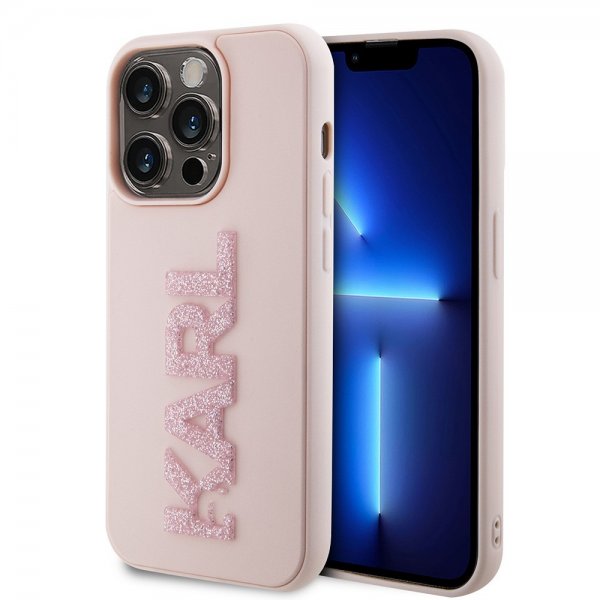 Karl Lagerfeld iPhone 15 Pro Max Deksel 3D Rubber Karl Rosa