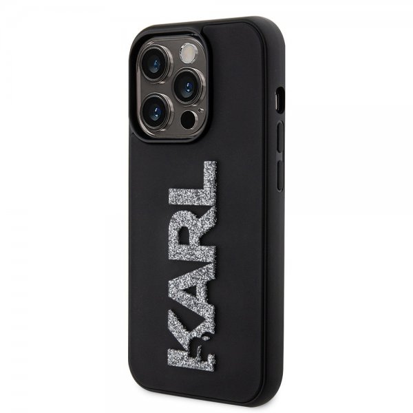 Karl Lagerfeld iPhone 15 Pro Max Deksel 3D Rubber Karl Svart