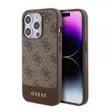 Guess iPhone 15 Pro Max Deksel Bottom Stripe MagSafe Brun
