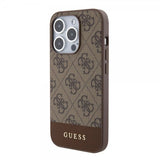 Guess iPhone 15 Pro Max Deksel Bottom Stripe MagSafe Brun