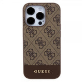 Guess iPhone 15 Pro Max Deksel Bottom Stripe MagSafe Brun