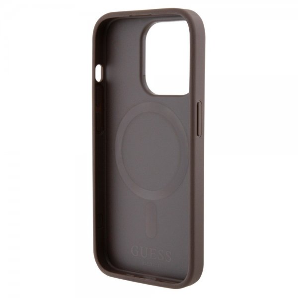 Guess iPhone 15 Pro Max Deksel Bottom Stripe MagSafe Brun