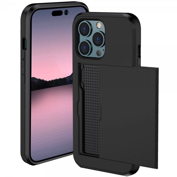 iPhone 15 Pro Max Deksel Card Slide Svart