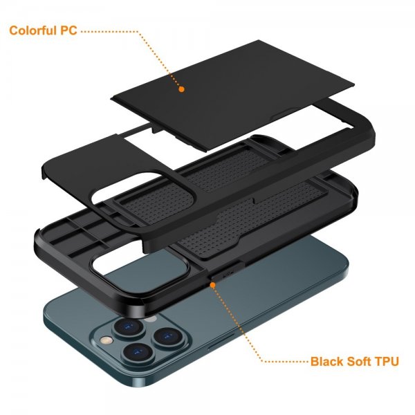 iPhone 15 Pro Max Deksel Card Slide Svart