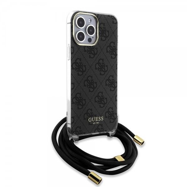 Guess iPhone 15 Pro Max Deksel Crossbody Cord Svart