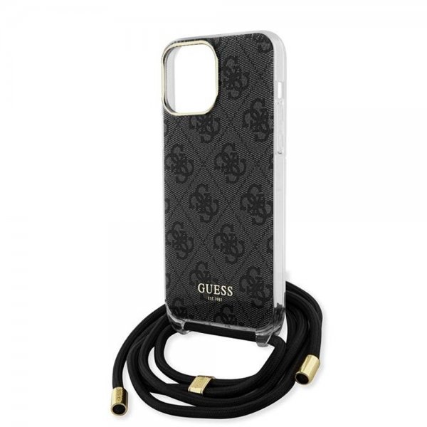 Guess iPhone 15 Pro Max Deksel Crossbody Cord Svart