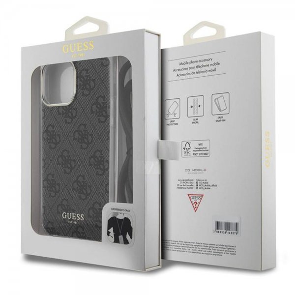 Guess iPhone 15 Pro Max Deksel Crossbody Cord Svart