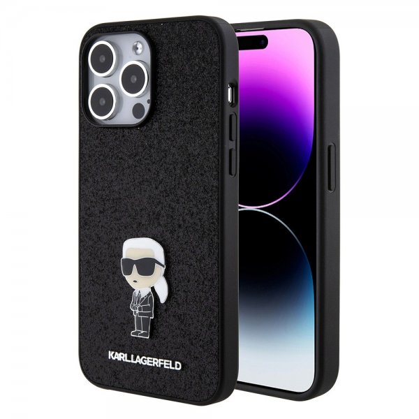 Karl Lagerfeld iPhone 15 Pro Max Deksel Fixed Glitter Svart