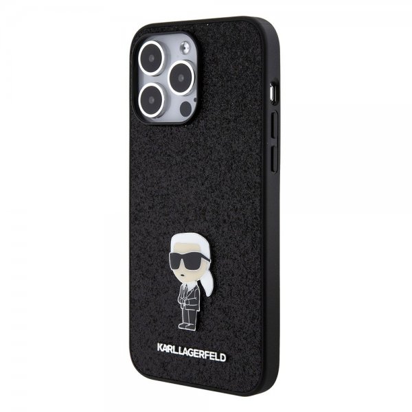 Karl Lagerfeld iPhone 15 Pro Max Deksel Fixed Glitter Svart