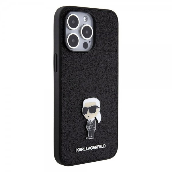 Karl Lagerfeld iPhone 15 Pro Max Deksel Fixed Glitter Svart