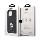Karl Lagerfeld iPhone 15 Pro Max Deksel Fixed Glitter Svart