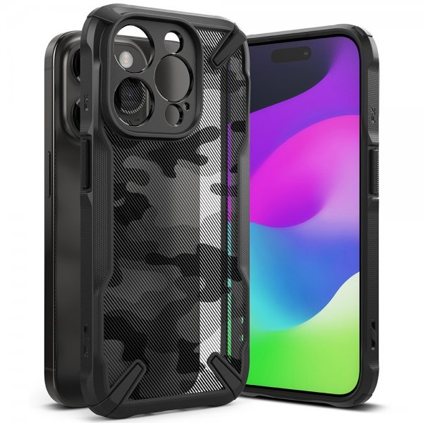 Ringke iPhone 15 Pro Max Deksel Fusion X Design Camo Black