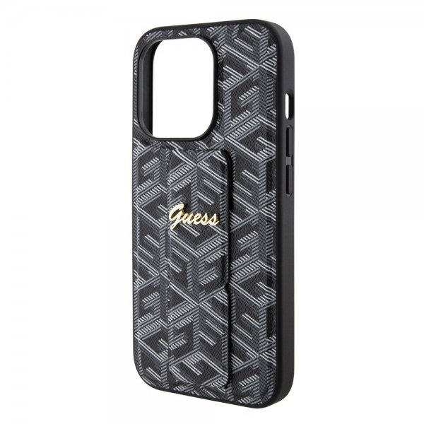Guess iPhone 15 Pro Max Deksel G Cube Grip Stand Svart