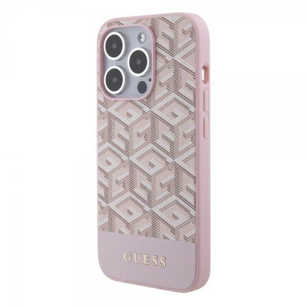 Guess iPhone 15 Pro Max Deksel G Cube MagSafe Rosa