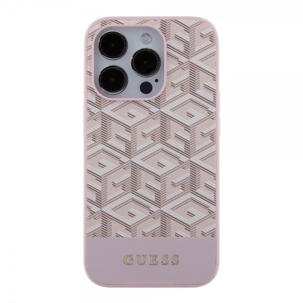 Guess iPhone 15 Pro Max Deksel G Cube MagSafe Rosa